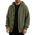 thumbnail image 2 of Ceisia Men's Hooded Button Down Knit Cardigan Long Sleeve Loose Casual Sweater Jacket With Side Pockets Gift, 2 of 6
