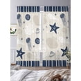 thumbnail image 3 of Navy Blue Coastal Sheer Curtains 108 Inch Length 2 Panels Set for Living Room/Bedroom, Ocean Nautical Starfish Coral Striped Curtain Sheers Drapes Rod Pocket Curtains Window Treatment 52''x108''x2, 3 of 7