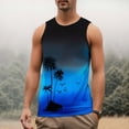 thumbnail image 2 of HCNTES Mens Sleeveless Tank Tops Workout Muscle Gym Ribbed Shirt Athletic Bodybuilding Moisture Wicking T Shirts(Dark Blue,M), 2 of 5