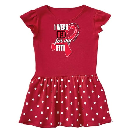 

Inktastic Sickle Cell Awareness I Wear Red For My Titi Gift Toddler Girl Dress