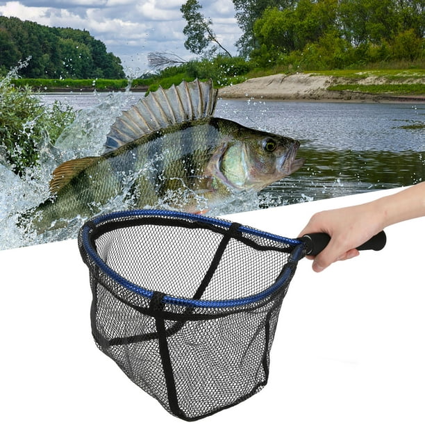 Estink Small Aluminium Alloy Fishing Net, Fishing Landing Net, Diddle-Net Portable For Releasing Catching Blue