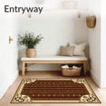 thumbnail image 3 of ODIKA 8'x10' Machine Washable Non-Slip Area Rug, Vintage Hide Effect Featuring Spotted and Curved Baroque Details High Traffic Rug, Brown, 507957, 3 of 7