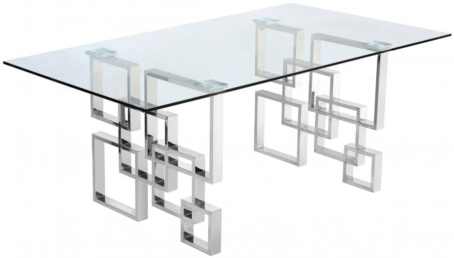Meridian Furniture 731 Alexis Glass Top Chrome Stainless Steel Dining Table Com - Stainless Steel And Glass Dining Room Table Meridian Furniture 731 Alexis Glass Top Chrome Stainless Steel Dining Table Com - Stainless Steel And Glass Dining Room Table