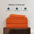 thumbnail image 4 of 500 Thread Count 100% Egyptian Cotton 4-Piece Bed Sheet Set (1 Flat, 1 Fitted Sheet, 2 Pillow Covers) 24 Inches Deep Pocket Size Full XL Color Orange Solid, 4 of 6
