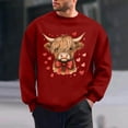 thumbnail image 1 of Ceisia Men's Regular-Fit Crew-Neck Heart-Yak Printed Casual Sweatshirt Gift, 1 of 6