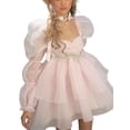 thumbnail image 3 of Txlixc Vestido de tul de princesa con busto fruncido y mini volantes para mujer Txlixc Moda, 3 of 8