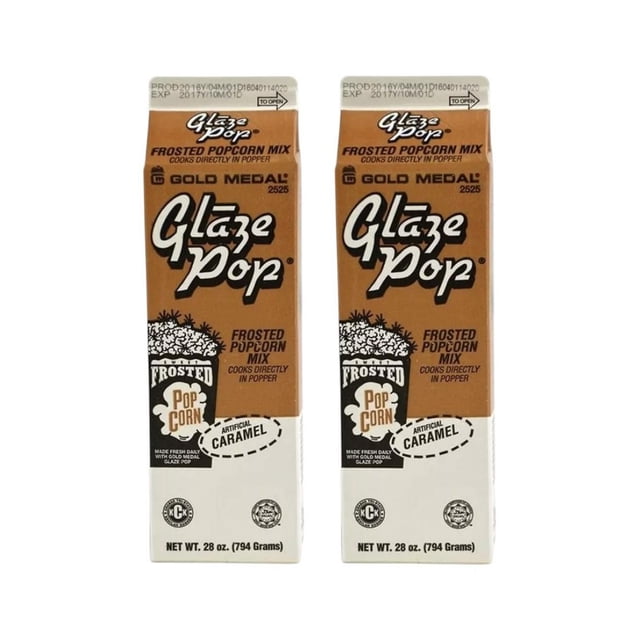 Glaze Pop Caramelo Para Palomitas Tetrapack 794gr. Paquete de 2 amarillo