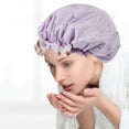 thumbnail image 3 of 3Pcs Double-layer Bathing Caps Waterproof Shower Caps Portable Bath Caps Hair Bonnets, 3 of 9