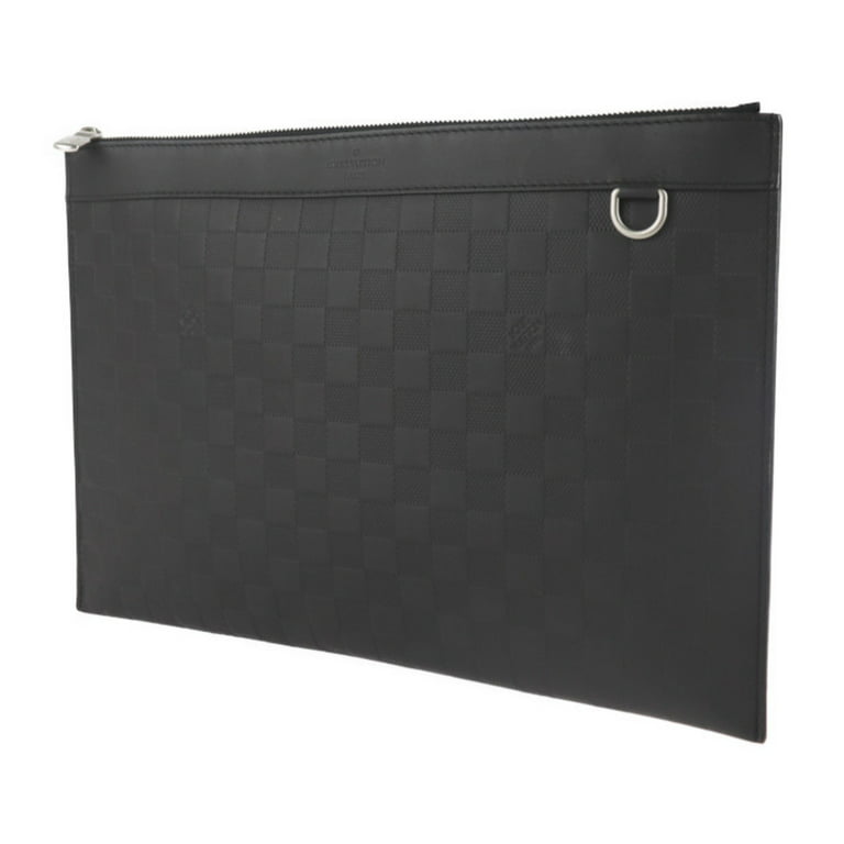 Authenticated used Louis Vuitton Louis Vuitton Pochette Discovery Clutch Bag N60112 Damier Infini Leather Onyx Second, Men's, Size: (HxWxD): 24.5cm x