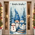 thumbnail image 2 of Decorative Design Winter Wishes Snowman Banner for Holiday Season Indoor Decoration Party Background, 2 of 9