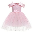 thumbnail image 4 of Vestido de niña Ropa infantil Vestido de princesa para niña Ponkas con hombros descubiertos para niña, 4 of 5