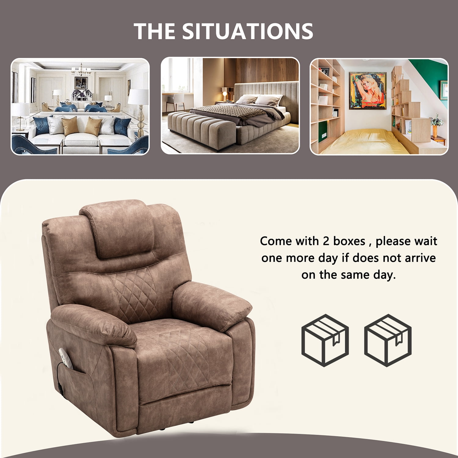 Kepooman Electric Power Lift Chairs Recliner with Heat and Massage, Power Lift Chair for Elderly with Adjustable Massage Function, Brown Kepooman Electric Power Lift Chairs Recliner with Heat and Massage, Power Lift Chair for Elderly with Adjustable Massage Function, Brown