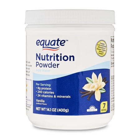 Equate Adult Nutrition Powder, Vanilla, 14.1 oz, 7 Servings