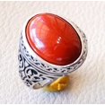 thumbnail image 5 of NEW Coral Mans Ring, Natural Red Coral Ring, Unisex Ring, Silver Jewelry, 925 Silver Ring, Birthday Gift, Heavy Mens Ring, Arabic Design, Ottoman Style Ring, Christmas, Turkey Mens Signet Ring, 5 of 6