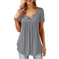 thumbnail image 3 of Babibeauty Women Summer Cotton Short Sleeve Casual Loose Tops Blouse Tee T-Shirt, 3 of 6