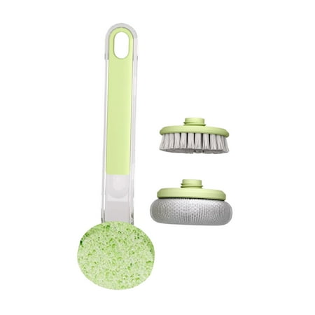 

Long Handle Brush Non Scratch Dish Brush for Kitchen Utensils Pans Washing Green