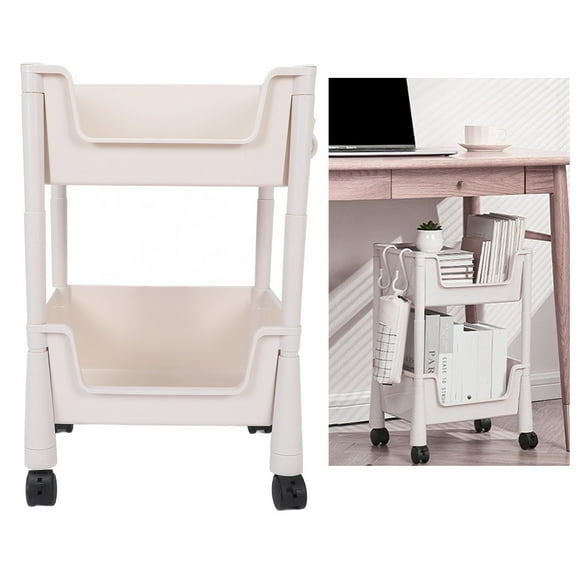 Rolling Utility Cart, Movable Storage Book Shelves Kitchen Cart with Caster Wheels, Cart Organizer Multifunctional Storage Organizer Tool for Kitchen, Bathroom, Living Room, Office