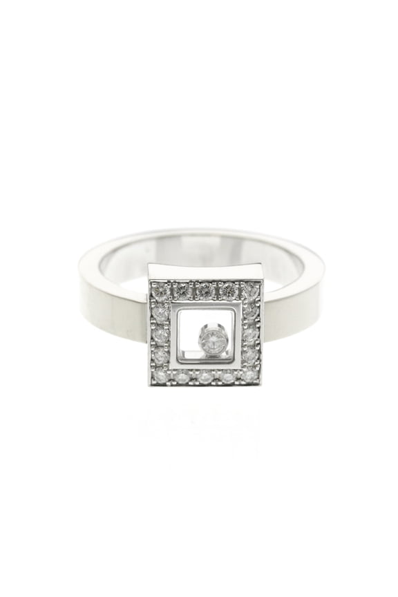 Pre-Owned Chopard Happy Diamonds Ring 82/2896 White Gold (18K) Fashion Diamond Band Ring Silver