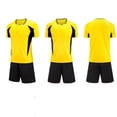 thumbnail image 2 of FRSASU Soccer Jersey for Boys Kids Team Uniform 2PC Breathable Short Sleeve Football Soccer Fan T-Shirt and Quick Dry Shorts Set Yellow-C, 2 of 6