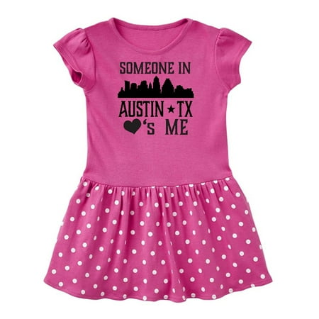 

Inktastic Austin Texas Someone Loves Me Skyline Gift Baby Girl Dress