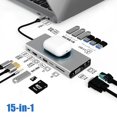 thumbnail image 1 of 15 In 1 Usb C Hub Adapter Usb-c Docking Station With 4k Hdmi Vga Rj45 Wireless Charger 100w Pd Sd Tf For Macbook Pro Huawei Mate, 1 of 5