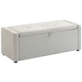 thumbnail image 1 of HOMCOM Storage Ottoman Bench, Ottoman with Wide Padded Seat, Cream White, 1 of 10