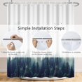 thumbnail image 4 of 72x72 Inch Misty Forest Shower Curtain for Bathroom Foggy Mountain Dark Green Rainforest Pine Trees Birds Nature Landscape Scenery Woodland Bath Curtain Waterproof Polyester with Hooks, 4 of 6