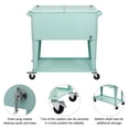 thumbnail image 4 of 80 Quart Cooler with Wheels, Portable Patio Party Bar Outdoor Cooler Cart, with Shelf, Beverage Pool and Bottle Opener, Mint Green, 4 of 9