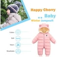thumbnail image 3 of Baby Boys Girls Winter Snowsuit Warm Down Jumpsuit Windproof Puffer Romper, 3 of 6