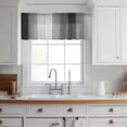 thumbnail image 3 of Black Gray Ombre Valance Curtains for Kitchen/Living Room/Bathroom/Bedroom Window, Rod Pocket Small Topper Half Short Window Curtains Voile Sheer Scarf, Vintage Country Wooden 42"x18", 3 of 8