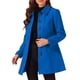 thumbnail image 4 of Abrigo azul de longitud media con cuello Peter Pan y un solo botón para mujer, talla XL, 4 of 6
