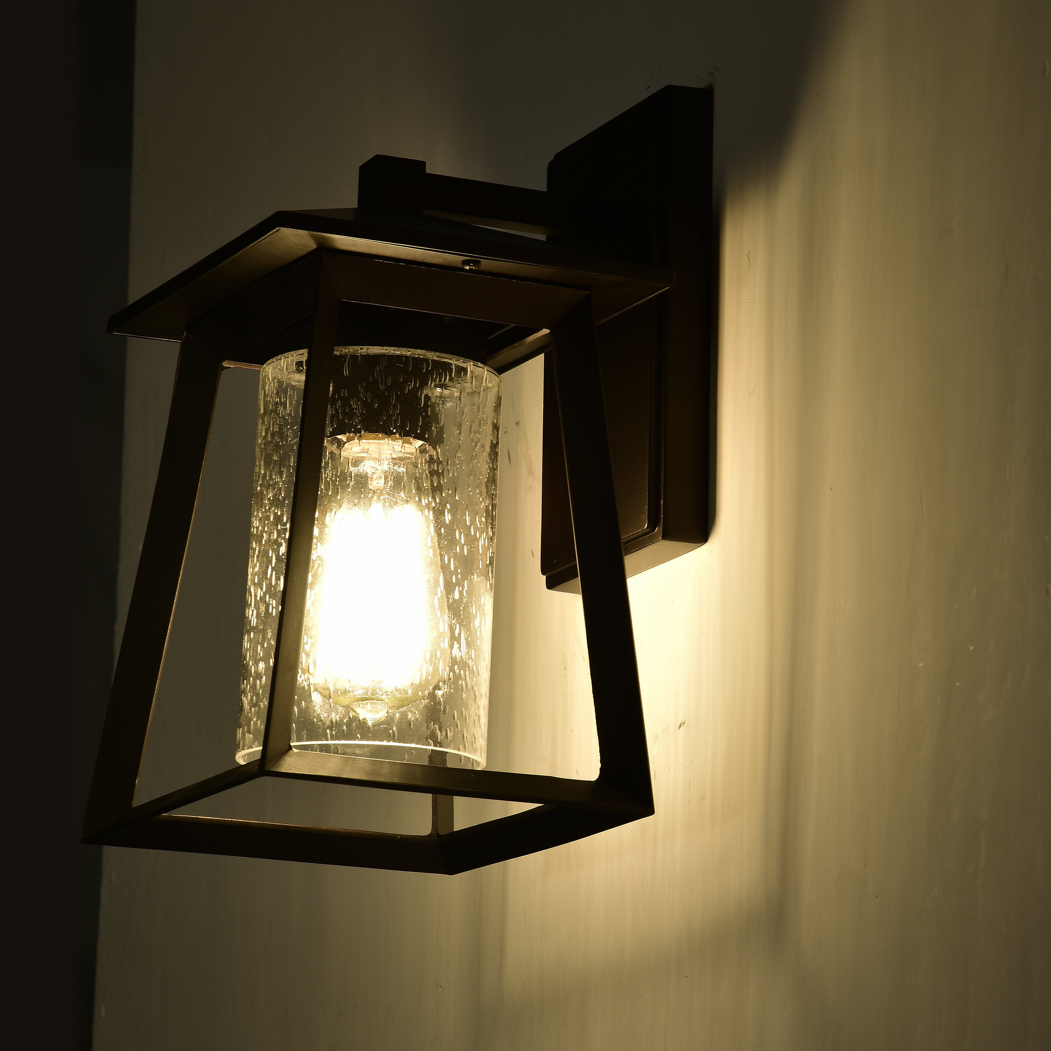 RADIANCE goods Transitional 1 Light Textured Black Outdoor Wall Sconce 11" Height