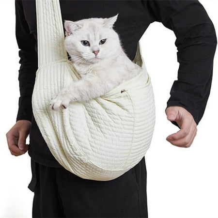 ZHAO Dog Sling Carrier  Portable One Shoulder Pet Backpack Cat Carrier Bag with Widened Shoulder Strap for Outdoor Travel Small Dogs Puppy Cat (L)