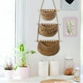 thumbnail image 3 of Hanging Fruit Baskets Macrame Hanging Basket Bohemian Decor Indoor Plant Holder Storage Basket for Organizing Potato Kitchen Brown, 3 of 8