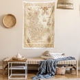 thumbnail image 2 of Island Tapestry, Old Ancient Antique Treasure Map with Details Retro Color Adventure Sailing Pirate Print, Wall Hanging for Bedroom Living Room Dorm Decor, 40W X 60L Inches, Cream, by Ambesonne, 2 of 5