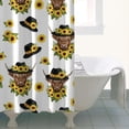 thumbnail image 4 of White Highland Cow Sunflower Hat Pattern Shower Curtain 36"x72" ,Bathroom Decorative Shower Curtains Set with 12 Hooks,Modern Waterproof Washable Shower Curtain, 4 of 6