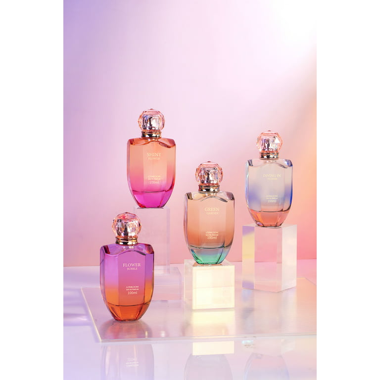 100ML Women's Parfum, LONKOOM Floral-Fruity Scent VAPORISATEUR NATURAL  SPRAY EAU DE PARFUM Good Gift for Women Fragrance for Women (FLOWER BUBBLE)  