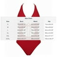 thumbnail image 2 of QUNYINEY Red One Piece Swimsuits for Women Tummy Control Cutout Swimwear Modest V Neck Padded Women Swimwear, 2 of 3