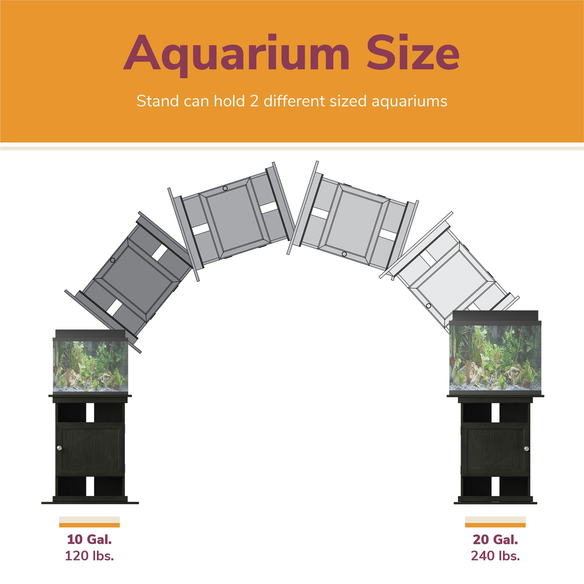 Flipper(tm) 10/20 Gallon Aquarium or Terrarium Tank Stand, White with Flat Faux Wave Laminate Door