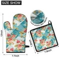 thumbnail image 6 of Pioneer Flower Floral Print Pattern Kitchen Oven Mitt and Pot Holder Sets 2 Pcs for Baking, Cooking and Grilling, Heat Resistant Up To 392 °F, 6 of 7