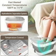 UNIFULL Foot Spa Bath with Heat and Temperature Control, Massager Roller, Bubble, Remote Control, Pedicure Kit, Red Light, Heating Foot Bath