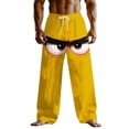 thumbnail image 3 of BRGZLK Men's Baggy Pant Funny Meme Elastic Waist Drawstring Beach Pants with Pocket Novelty Graphic Vacation Wide Leg Trouser, 3 of 3