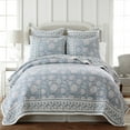thumbnail image 5 of Levtex Home - Adare Blue Quilt Set - Full/Queen Quilt and Two Standard Shams - Bordered Floral - Blue, Navy and White - Quilt (88x92in.) and Shams (20x26in.) - Reversible - Cotton, 5 of 10