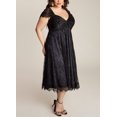 thumbnail image 2 of Vestido de talla grande para mujer, vestido de fiesta de noche con cuello en V de encaje floral Eccomum Negro/XXXXXL, 2 of 6