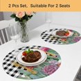 thumbnail image 5 of Cactus Tropical Watercolor Round 13 Inch Placemats Set of 2, Black Buffalo Plaid Summer HeatResistant Non Slip Place Mats for Dining Table, Wipeable Braided Kitchen Table Mats for Housewarming, 5 of 9