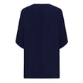thumbnail image 4 of Jinhomg Women's Lightweight Open-Front Cardigan Casual Short Sleeve Blouse Tops Breathable Comfy Summer Linen Jacket Blue XXL, 4 of 6