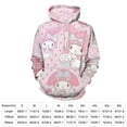 thumbnail image 4 of Kuromi And My Melody Hoodie 3D Print Pullover Hooded Long Sleeve Sweatshirts Tops Blouse with Pocket for Mens Womens, 4 of 6
