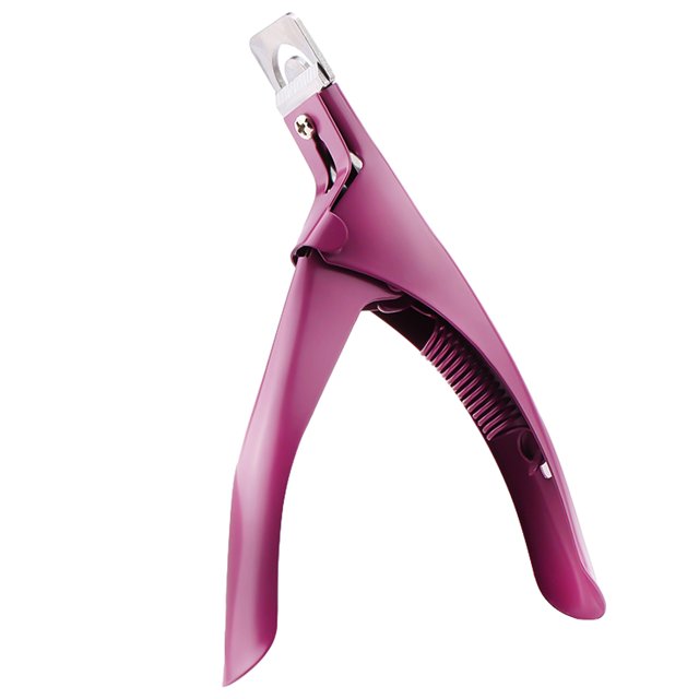 Cortaúñas, cortaúñas postizas para uñas acrílicas, cortador de uñas postizas, recortador de puntas de uñas para herramientas de manicura de uñas artificiales, fucsia