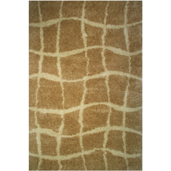 La Rugs Touch Area Rug 308-06 Beige Curves Boxes 5' x 8' Rectangle