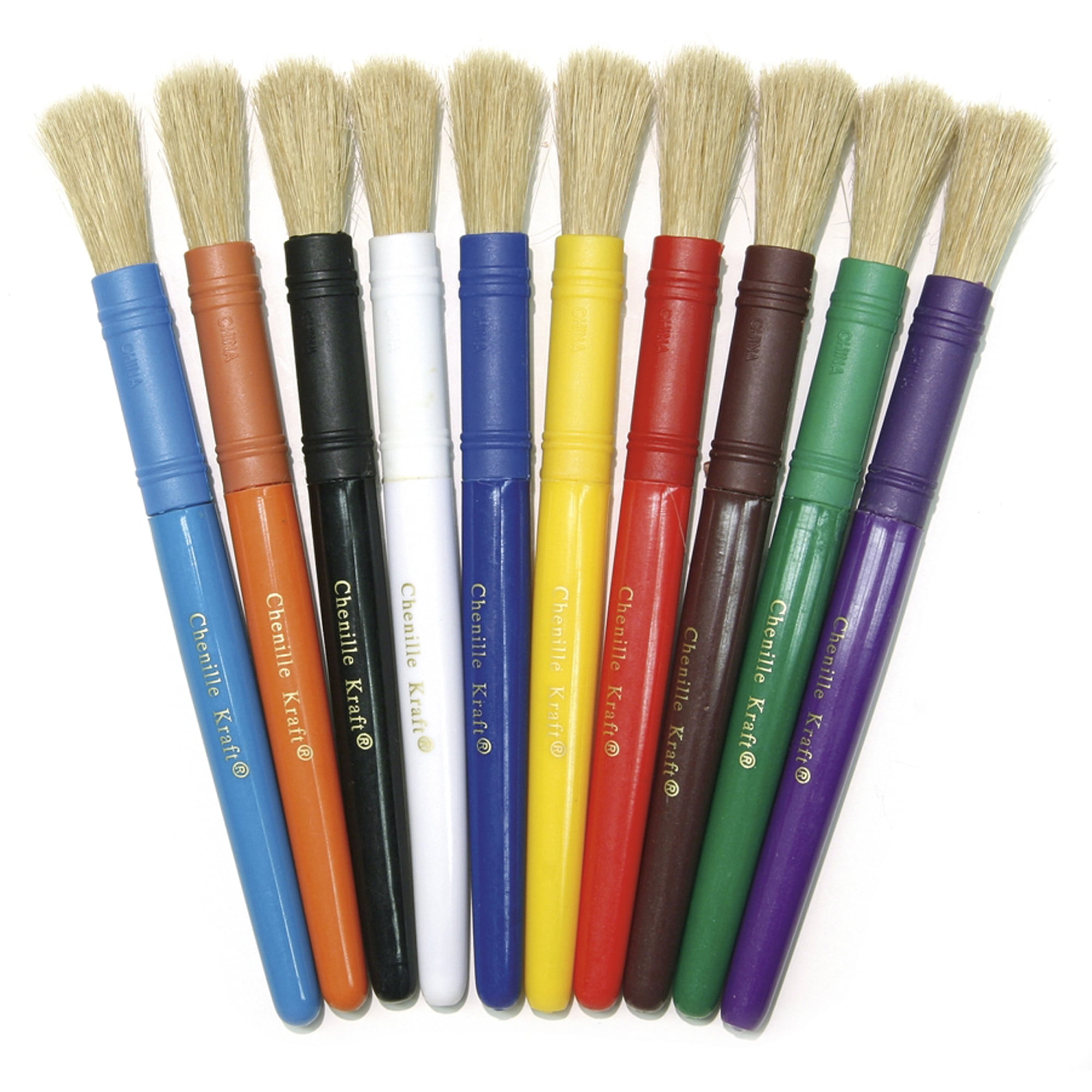 Creativity Street® Beginner Paint Brushes, Stubby Plastic Handle 6